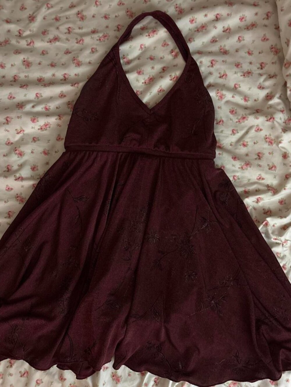 Women's Burgundy and Brown Dress